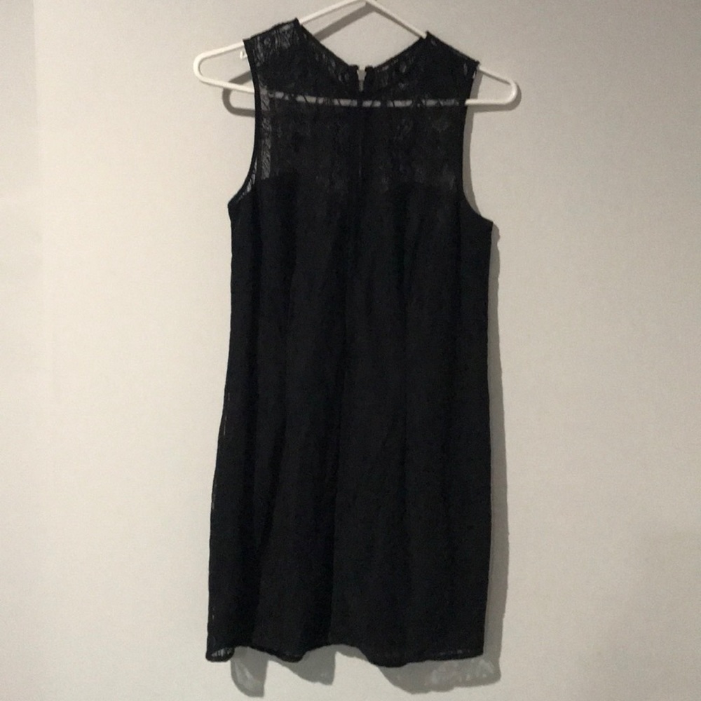Lined black lace dress with back zipper